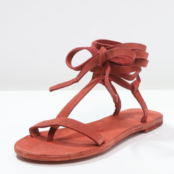 free people red sandals
